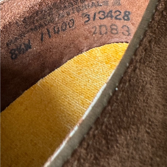 Vintage Mens Rockabilly Retr Hush Puppies Caramel Brown Suede Loafers Size 8.5 - Picture 8 of 8